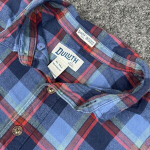 Duluth Trading Shirt Men’s XLT Tall Untucked Flannel Blue Plaid Lumberjack